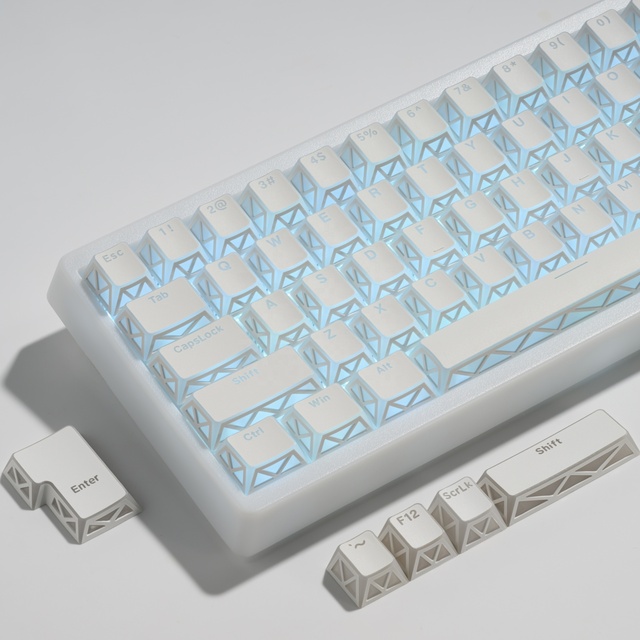 XVX Wholesale Keycaps PRISM Refraction Shine-Through Cherry Profile 130-Key PBT Keycap Set