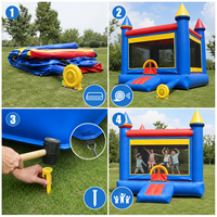 Vente en gros de châteaux gonflables en PVC de haute qualité Delilai, châteaux de parc à thème dinosaures, châteaux gonflables combinés, mini-parc de trampolines commercial