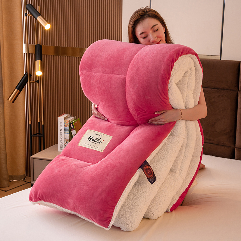 Offre Spéciale d'usine élégant confort le plus doux couette la plus confortable poids lourd Sherpa-support qualité supérieure courtepointes reine couette d'hiver