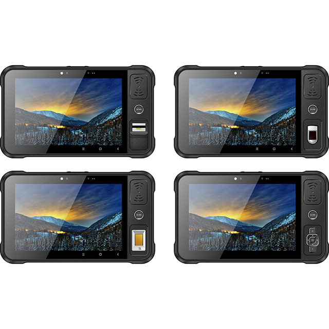 8 Inch Android 13 Tablet Ip65 Nfc 64Gb Fingerprint Scanner Biometric 4G Rugged Tablet Pc UHF RFID and 2D Barcode Scanner