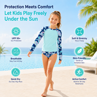 Kanu Surf Ensemble de bain deux pièces pour filles à manches longues UPF 50+ en nylon et élasthanne Charlotte Navy 10