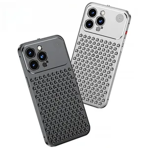 Capa de alumínio para celular, difusor de aroma, para iphone 13 12 14 15 Pro Max Plus, metal, dissipador de calor, capa para iphone 15promax