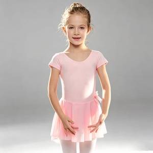 Maillot de <span class=keywords><strong>Ballet</strong></span> Rosa con Falda, Traje de Gimnasia para Bailarina, Vestido Clásico de Manga Corta, <span class=keywords><strong>Ropa</strong></span> de Danza para Niñas - Product Image 1