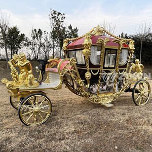 Carrosse Électrique Royal Noir et Or ZOWN à 4 Roues Pleines, Design Orné, Batterie 60V 80A, Taille Personnalisable, Idéal Mariage - Product Image 6