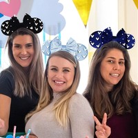 Bandeau à oreilles de souris en velours avec perles unisexe Bandeau à la mode pour un usage quotidien Accessoires de cheveux pour les fêtes d'anniversaire des enfants et des femmes