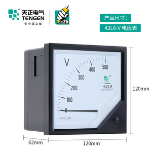 Voltmètre Tengen 42L6 120x120mm Analogique Tension AC Monophasé Classe 1.5 - Product Image 5