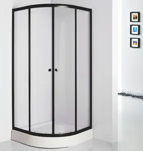 인기있는 블랙 매트 상한의 미닫이 문 유리 샤워 인클로저 샤워 룸