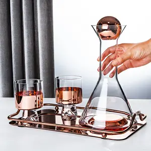 Nordic Colored Creative Electroplated Water Glass Pitcher Juice Jar Wine Decanter Set For Daily Life