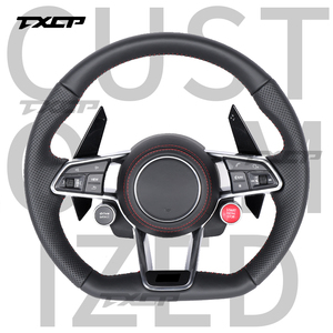 Volante de Cuero Completo para Audi R8 Tt Mk2 Mk3 RS TTS Ttrs Rs3 Rs6 RS4 RS5 RS7 A3 A4 A5 A6 A7 A8 <span class=keywords><strong>A1</strong></span> Q3 Q5 Q7 B9 B8.5 - Product Image 1