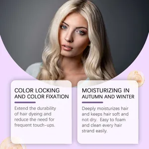 Shampoo capillaire à base de plantes biologiques, protection de la couleur, shampooing <span class=keywords><strong>violet</strong></span> nourrissant, correction de la couleur, <span class=keywords><strong>effet</strong></span> longue durée, élimine le jaune des cheveux - Product Image 2