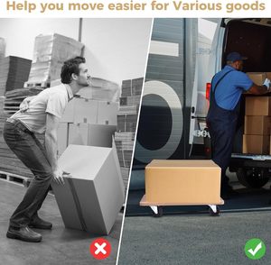 Nhiệm vụ nặng nề 4-bánh xe thân thiện với môi đồ nội thất di chuyển Dolly đa chức năng gỗ cán mover tàu sân bay 500 lbs an toàn giữ vườn - Product Image 6