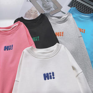 Sweat-shirt pour homme en gros, noir, broderie en chenille 3D en forme de brosse à dents, motif de lettres, respirant, polyester/coton, saison hivernale - Product Image 3