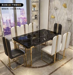 Bộ bàn ăn hiện đại GEDO 6 chỗ ngồi với mặt bàn kính cường lực, thiết kế ghế đơn giản, nội thất kim loại cho gia đình - Product Image 4