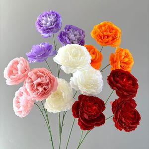 Flores Artificiales de Peonía Ruyi de Tres Cabezas, Decoración de Seda para Bodas, Decoración de Techo para Sala de Estar - Product Image 1