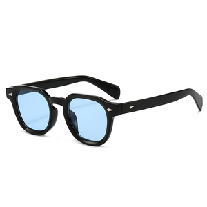 Gafas de Sol Redondas Estilo <span class=keywords><strong>Johnny</strong></span> Depp, Retro, con Lentes Transparentes Color Océano, Logotipo de Marca Personalizado, Protección UV400, Modelo 3974 - Product Image 1