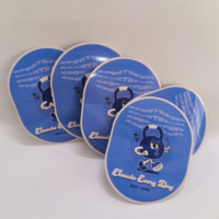 Logotipo impreso personalizado, pegatina adhesiva de PVC, etiqueta privada impermeable, logotipo redondo de la empresa para promoción, etiquetas troqueladas