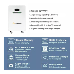 Nouveau système solaire mural 51,2 V 400 Ah Lifepo4 Energy Powerwall 20 kWh, batterie lithium pour système solaire domestique, batterie de stockage domestique - Product Image 3