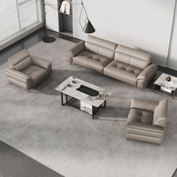 Ensemble de canapés de bureau en cuir, sectionnel, moderne, minimaliste, trois places, inclinable, éponge haute densité, durable, écologique
