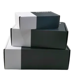 Impression UV personnalisée Boîtes d'emballage d'expédition personnalisées en papier dur de couleur noir mat boîte à cils personnalisée en noir blanc