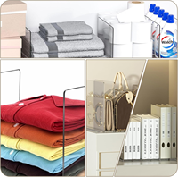 OWNSWING Séparateurs d'étagères pour l'organisation de placard Organisateurs de sacs à main en plastique réglables pour sac Étagère en acrylique transparent pour la maison