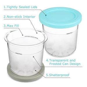 Récipient et gobelet de conservation pour crème glacée en plastique <span class=keywords><strong>Ninja</strong></span>, design moderne et simple, ne convient pas au micro-ondes, 301-500ML - Product Image 4