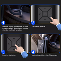 Gonfleur de pneus sans fil numérique automatique portable mini compresseur d'air sans fil pour voiture
