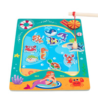 Mainan Permainan Memancing Magnetik Kayu yang Menyenangkan untuk Anak-anak, Berbagai Gaya Tema Kolam, Edukasi Dini untuk Bayi, Pengembangan Kognitif Usia 2-7 Tahun