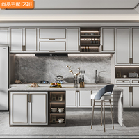 Armoires de cuisine modulaires écologiques Wision avec évier et rangement en marbre artificiel