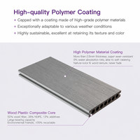 Système de terrasse DONGJIAN en composite bois gris clair imperméable avec garde-corps, revêtement de sol extérieur emboîtable pour l'extérieur