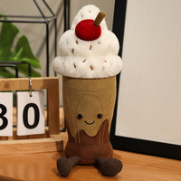 Niedliches Chili-Milchtee-Eiscreme-Becher Plüschtier Lustiges Weihnachts-Zuckerstangen-Kuscheltier Feiertagsgeschenk
