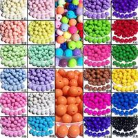 Perles rondes en acrylique couleur macaron, perles intercalaires à trou droit pour la fabrication de bracelets, colliers, chaînes de téléphone et bijoux DIY - Vente en gros