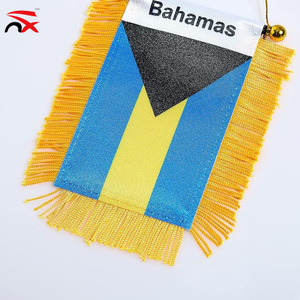 Pendentif drapeau des Bahamas double face le plus vendu, petite bannière à franges pour la décoration du rétroviseur de <span class=keywords><strong>voiture</strong></span> - Product Image 4