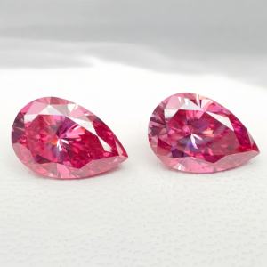 Piedra de Moissanita Suelta con Corte de Pera Rosa, Precio de Fábrica, para Joyería, Color Rosa, Chapada, VVS, con Certificado GRA - Product Image 2