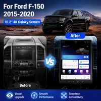 Écran vertical RoadNavi de 16,2 pouces, navigation Android 13 pour Ford Raptor F150 2015-2020, lecteur multimédia vidéo, Carplay, GPS