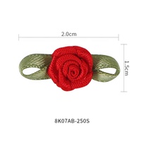 Mini-roses en ruban MSD, fleurs artificielles en tissu, feuilles vertes, rosettes multicolores, haute tenacité, pour usage intérieur toutes saisons