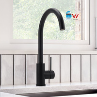 Watermark Wels Grifo caliente y frío Grifo redondo negro mate Grifo de acero inoxidable 304 Grifos de cocina modernos