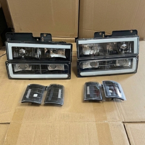 Nuevo Kit de Faros Delanteros de Repuesto Personalizados Negros con Reflector Ámbar LED DRL, 12V, para <span class=keywords><strong>Chevrolet</strong></span> C/K 1500 <span class=keywords><strong>Pickup</strong></span> 1994-1998 - Product Image 2