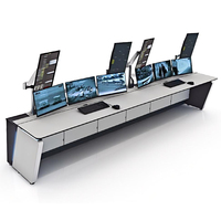 Table ergonomique personnalisable Console centrale de sécurité Mobilier de salle de contrôle industrielle Table de commande de station de télévision