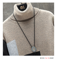 Pull à col roulé pour hommes, chandail ample et lourd, en tricot, tendance, hiver,