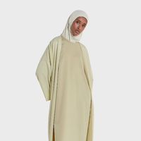 Abaya MERRACHI pour femme, ensemble deux pièces, abaya ouverte et robe intérieure, aspect élégant et luxueux, très demandée