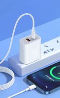 Chargeur mural rapide 20W PD+QC3.0, adaptateur de charge rapide double port A+C, prise US et EU pour la charge rapide de l'iPhone, tête d'alimentation