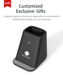 Oem đa chức năng không dây sạc Dock với điện thoại đứng bút chủ kép cuộn dây kép USB đầu ra tương thích với iPhone sạc - Product Image 4