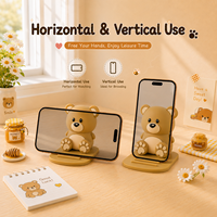 Benzersiz Sevimli Oyuncak Ayı Telefon Tutucu Hediye Yumuşak PVC Portre Manzara Görüntüleme Ayarlanabilir Masaüstü Telefon Standı Kadınlar Kızlar Çocuklar için