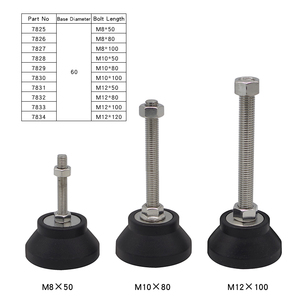 Produttore di porcellana 7831 60mm Base in Nylon M12 * 50/80/100/120 mobili livellatore gambe regolabile piedi livellamento M6 M8 M10 M12 M16 - Product Image 6