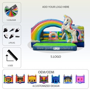 Château gonflable avec toboggan, structure gonflable pour usage commercial, structure gonflable en PVC avec toboggan pour enfants - Product Image 5