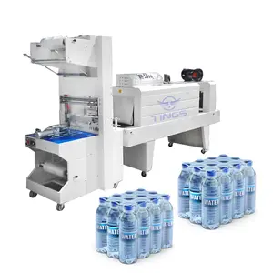 Máquina de embalagem retrátil para garrafas PET, linha de produção de garrafas de água potável, 12/24 garrafas por embalagem