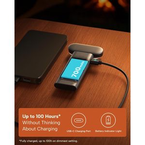 86LUX Book Light Clip <b>LED</b> Rechargeable Touch Control Reading Light for <b>Bed</b> with 3 Colors Stepless Dimming Aluminum - Product Image 6