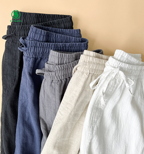 Pantalon <span class=keywords><strong>en</strong></span> <span class=keywords><strong>lin</strong></span> premium pour homme, pantalon <span class=keywords><strong>en</strong></span> coton et <span class=keywords><strong>lin</strong></span> léger d'été, blanc, ample, jambe droite, pantalon décontracté pour homme - Product Image 2