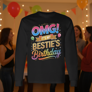 Camiseta de manga larga con estampado de Omg, es el cumpleaños de mi mejor amiga, regalo de cumpleaños para la mejor amiga - Product Image 3