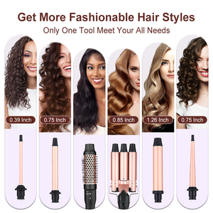 Custom Curly Deep Waver Intercambiable Hair Roller Bands Rizador <span class=keywords><strong>de</strong></span> pelo 6 en 1 Cepillo térmico - Product Image 2